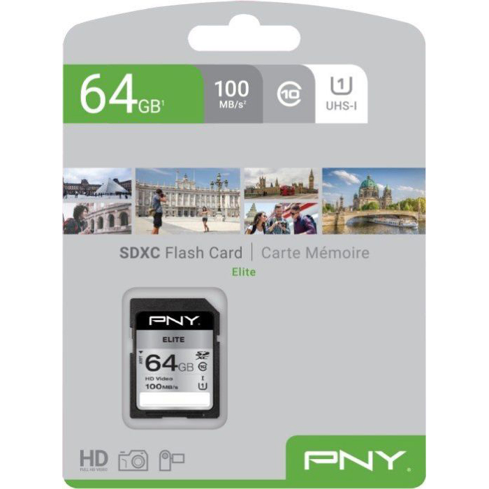 Original PNY 64GB High Elite Class 10 SDXC Memory Card (P-SD64GU1100EL-GE)