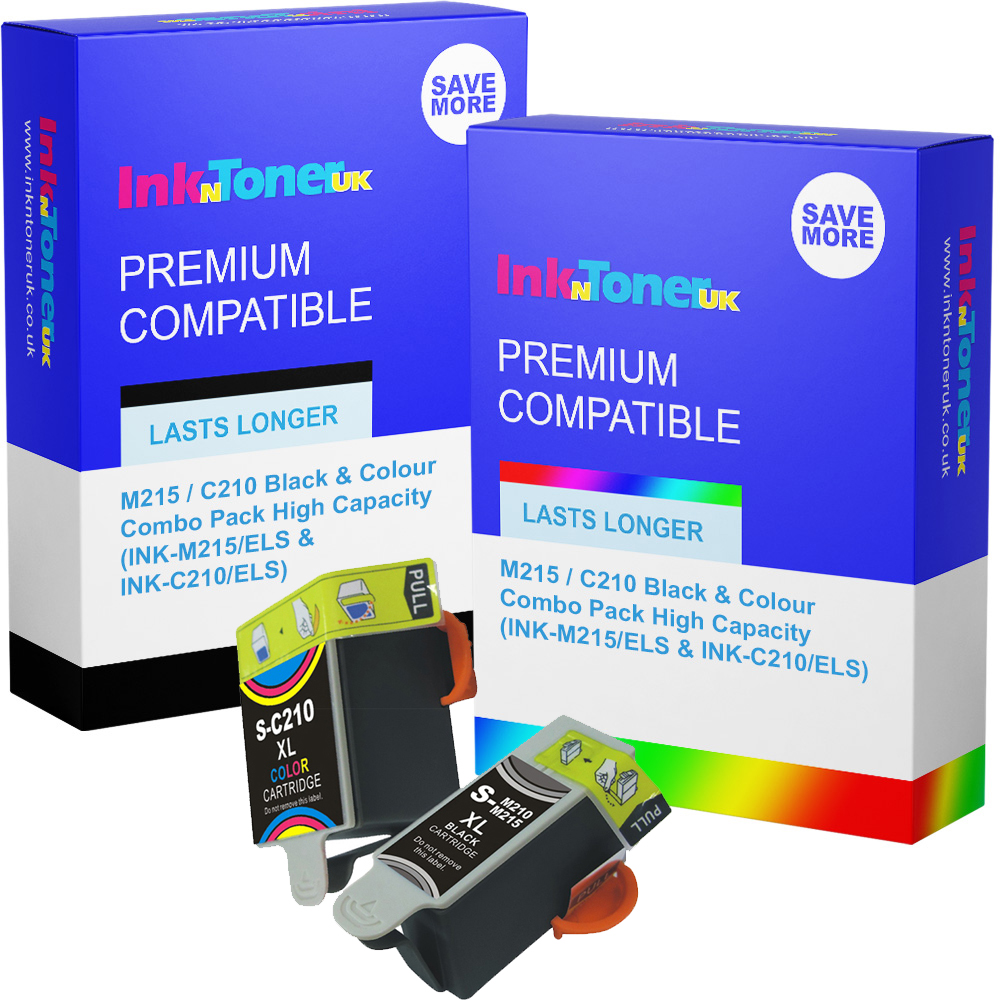 Premium Compatible Samsung M215 / C210 Black & Colour Combo Pack High Capacity Ink Cartridges (INK-M215/ELS & INK-C210/ELS)