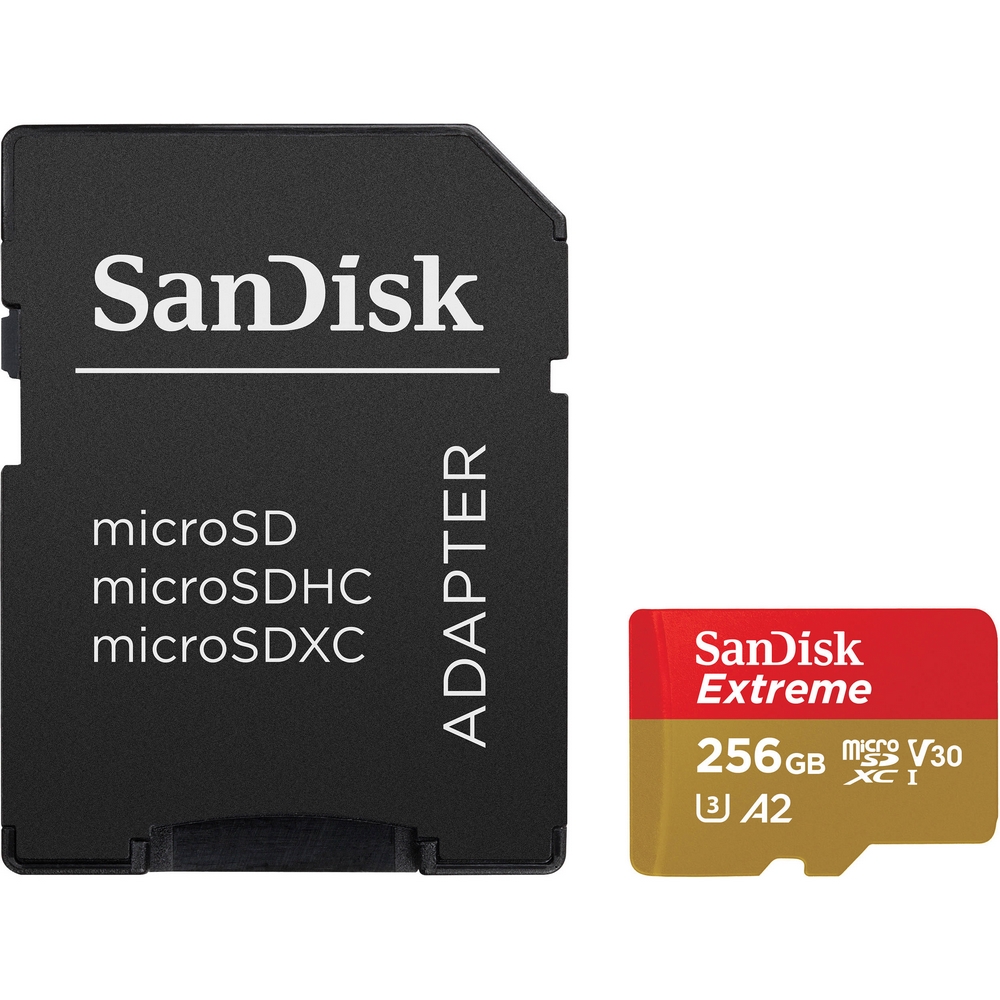Original SanDisk Extreme Plus 256GB microSDXC Memory Card + Adapter (SDSQXBZ-256G-GN6)