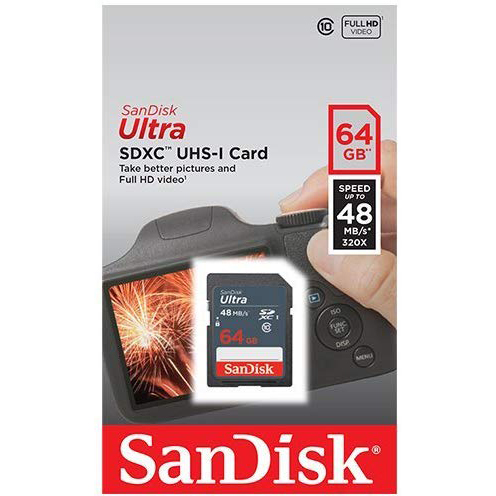 Original SanDisk Ultra Class 10 64GB SDXC Memory Card (SDSDUNB-064G-GN3)