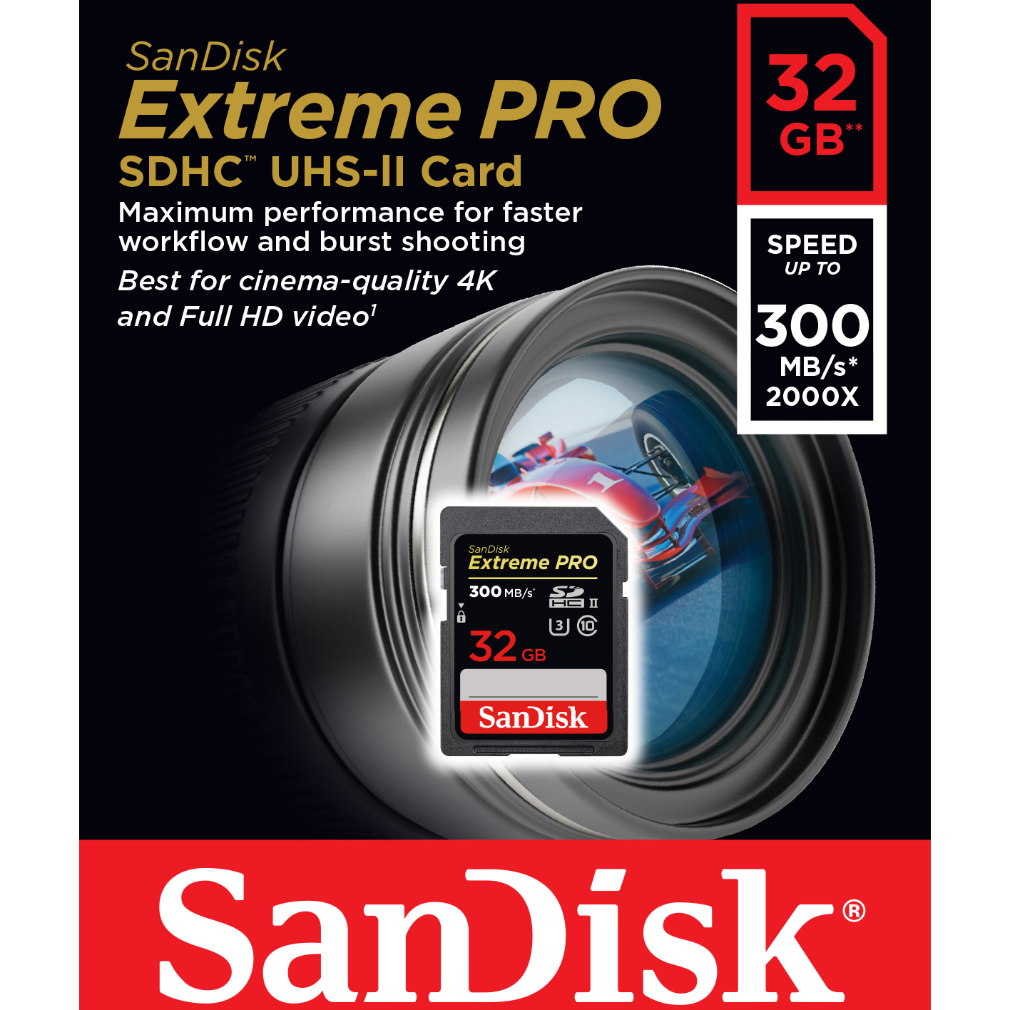 Original SanDisk Extreme Pro Class 10 32GB SDHC Memory Card (SDSDXPK-032G-GN4IN)