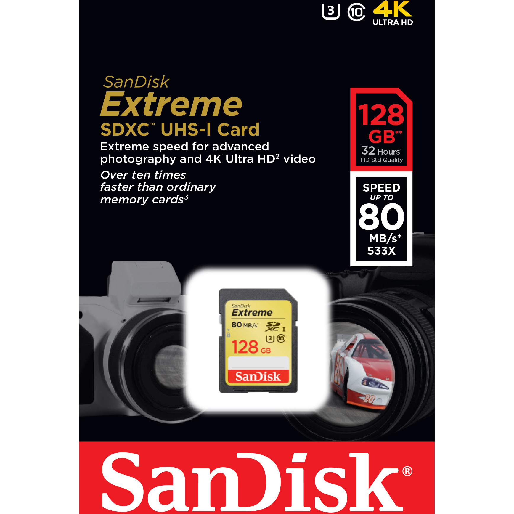 Original SanDisk Extreme Class 10 128GB SDXC Memory Card (SDSDXN-128G-G46)