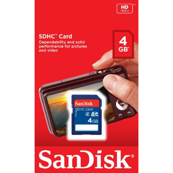 Original SanDisk Class 4 4GB SDHC Memory Card Pack of 2 (SDSDB2L-004G-B35)