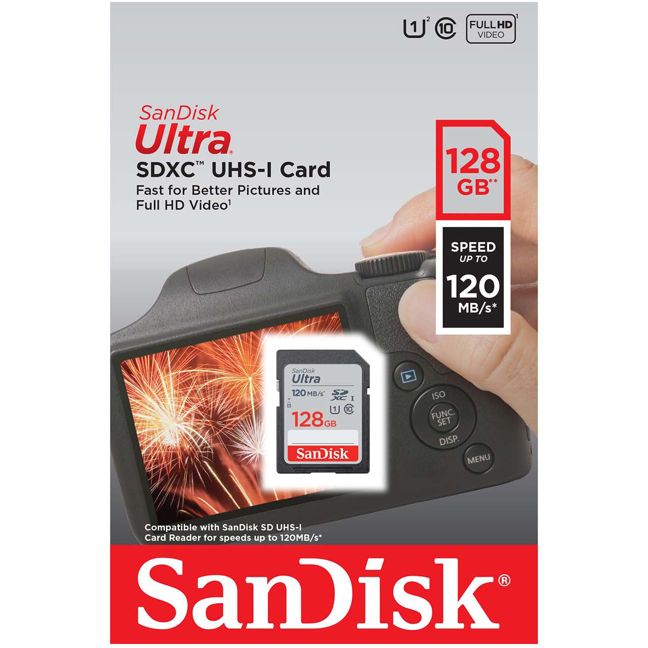 Original SanDisk Ultra Class 10 128GB SDXC Memory Card (SDSDUN4-128G-GN6)