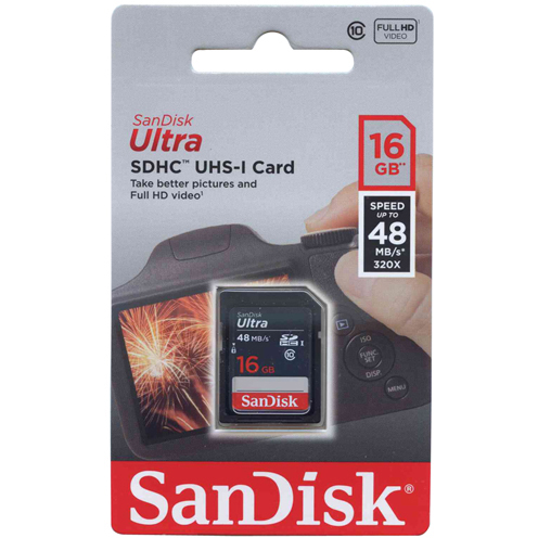Original SanDisk Ultra Class 10 16GB SDHC Memory Card (SDSDUNB-016G-GN3IN)