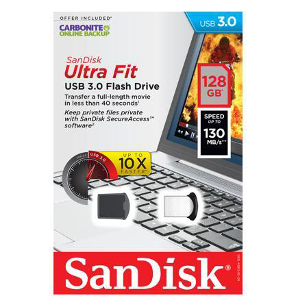 Original SanDisk Ultra Fit 128GB USB 3.0 Flash Drive (SDCZ43-128G-G46)