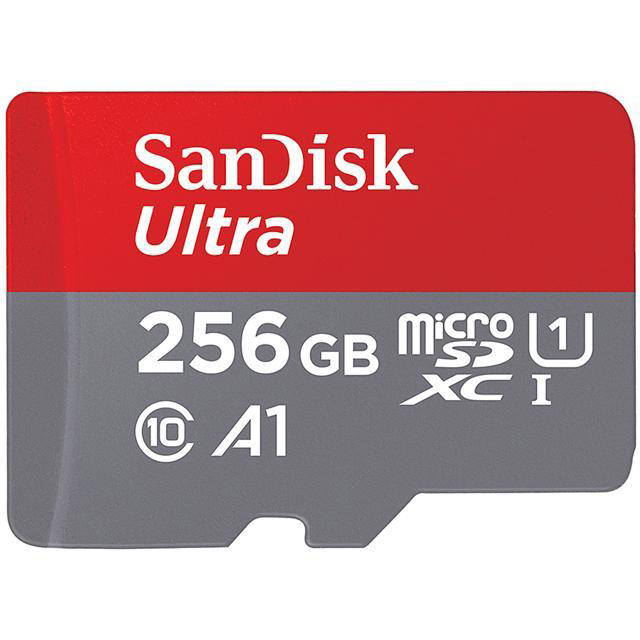 Original SanDisk Ultra Class 10 256GB MicroSDXC Memory Card + SD Adapter (SDSQUAR-256G-GN6MA)