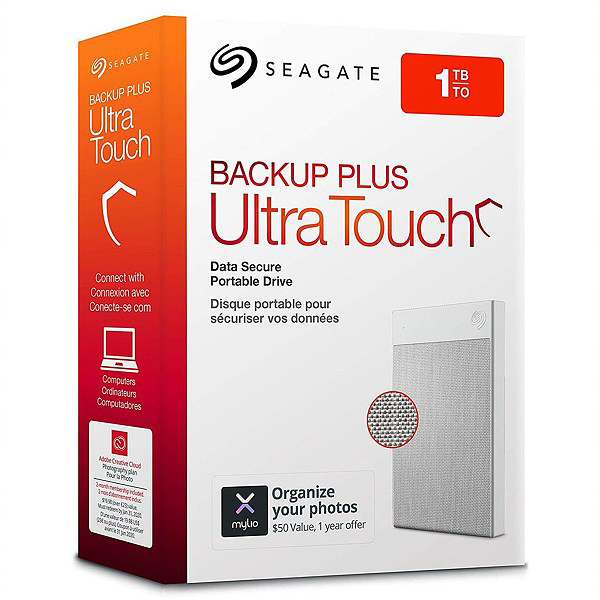 Original Seagate Backup Plus Ultra Touch 1TB White USB 3.0 External Hard Drive (STHH1000402)