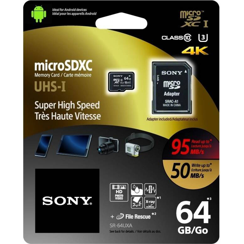 Original Sony Expert Class 10 64GB microSDXC Memory Card (SR64UXA)