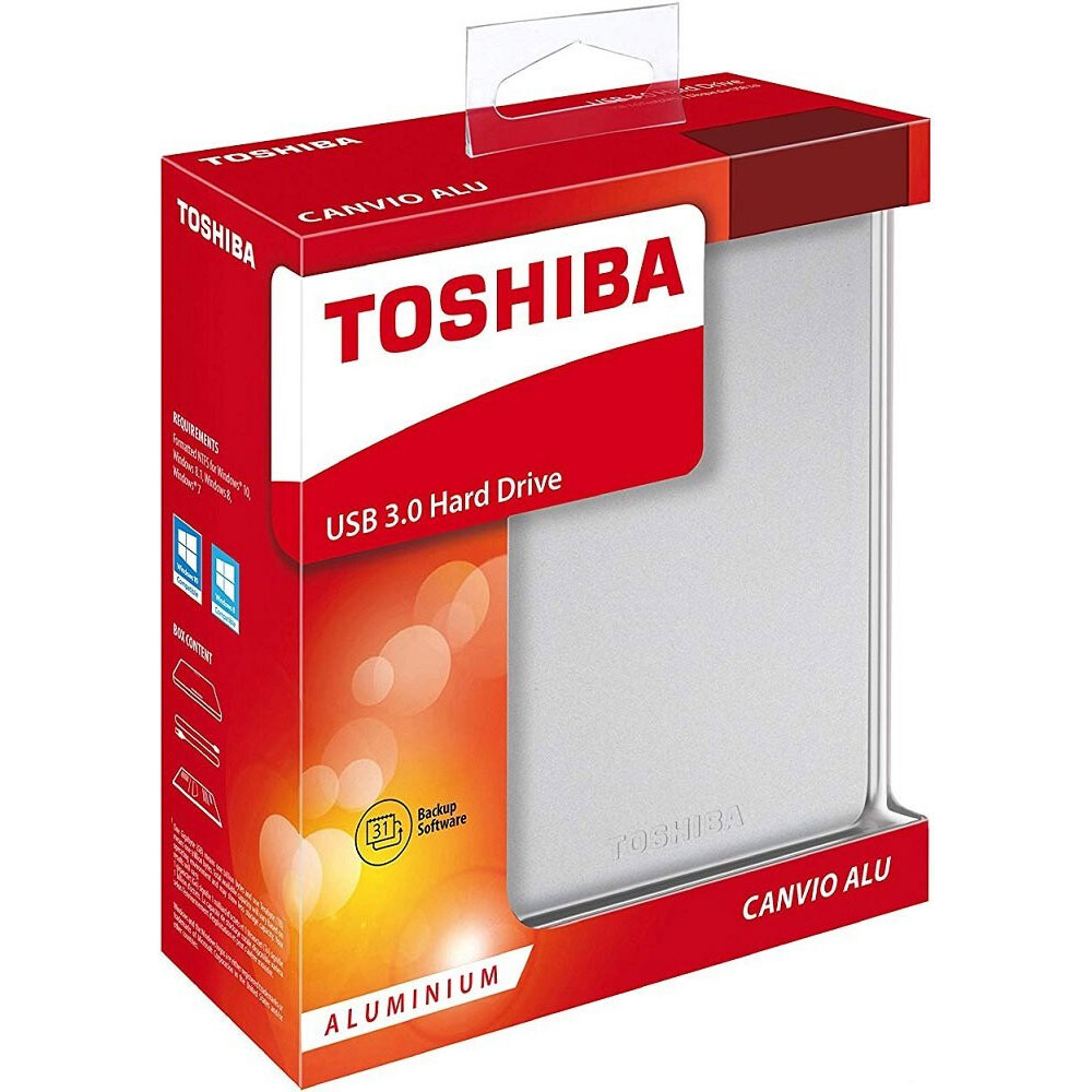 Original Toshiba Canvio Aluminium 2TB USB 3.0 External Hard Drive (HDTH320ES3AB)