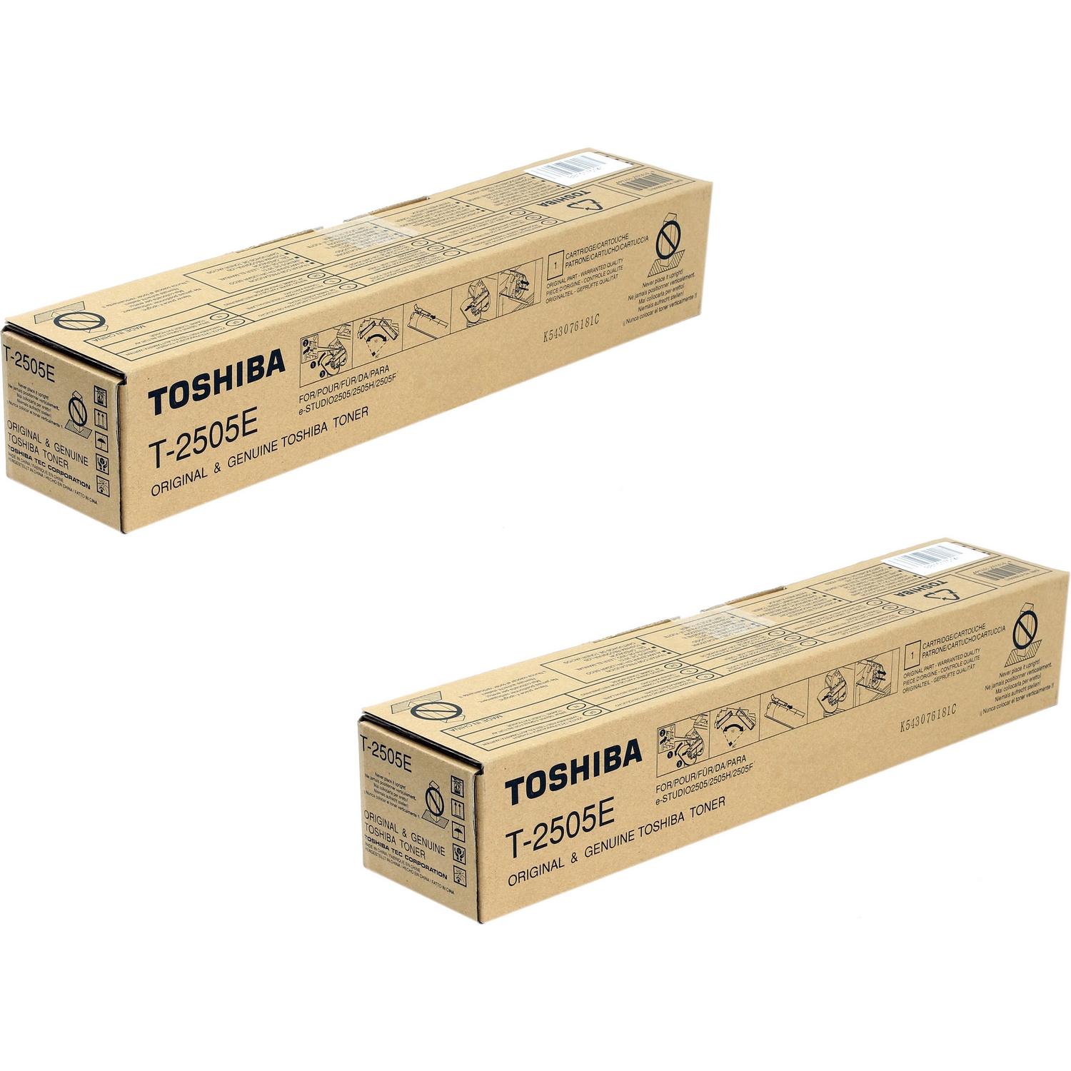 Original Toshiba T-2505E Black Twin Pack Toner Cartridges (6AJ00000156)