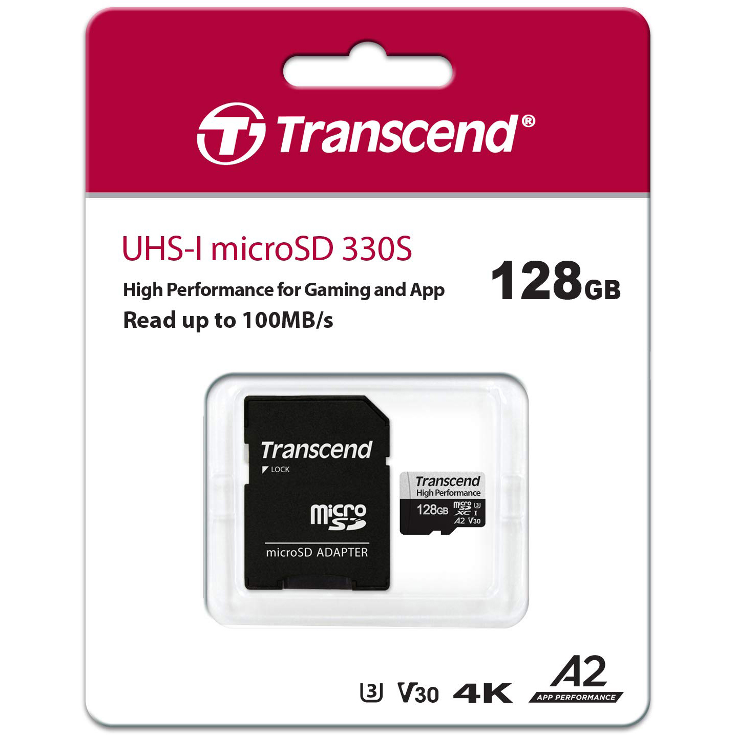 Original Transcend 330S 128GB MicroSDXC High Performance Memory Card (TS128GUSD330S)