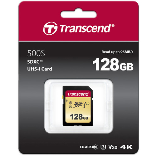 Original Transcend 500S 128GB SDXC Memory Card (TS128GSDC500S)