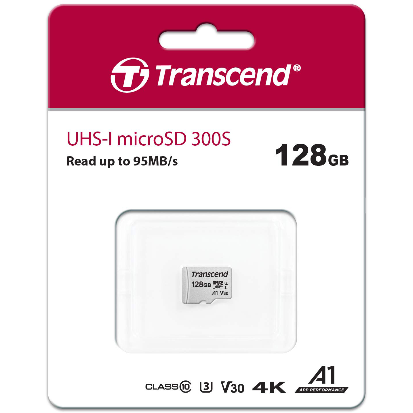 Original Transcend Class 10 128GB microSDXC Memory Card (TS128GUSD300S)