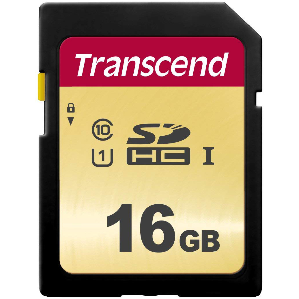 Original Transcend 500s Class 10 16GB SDXC Memory Card (TS16GSDC500S)