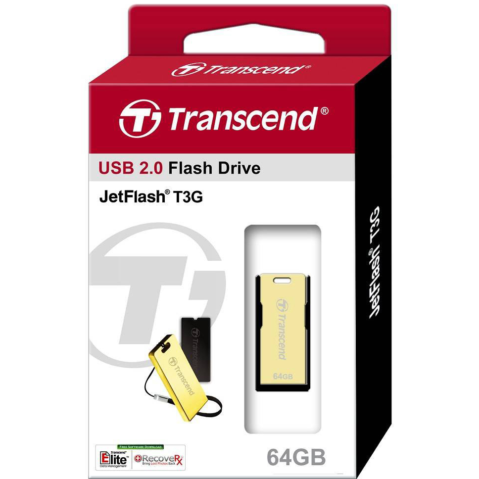 Original Transcend JetFlash 64GB USB 2.0 Flash Drive  (TS64GJFT3G)