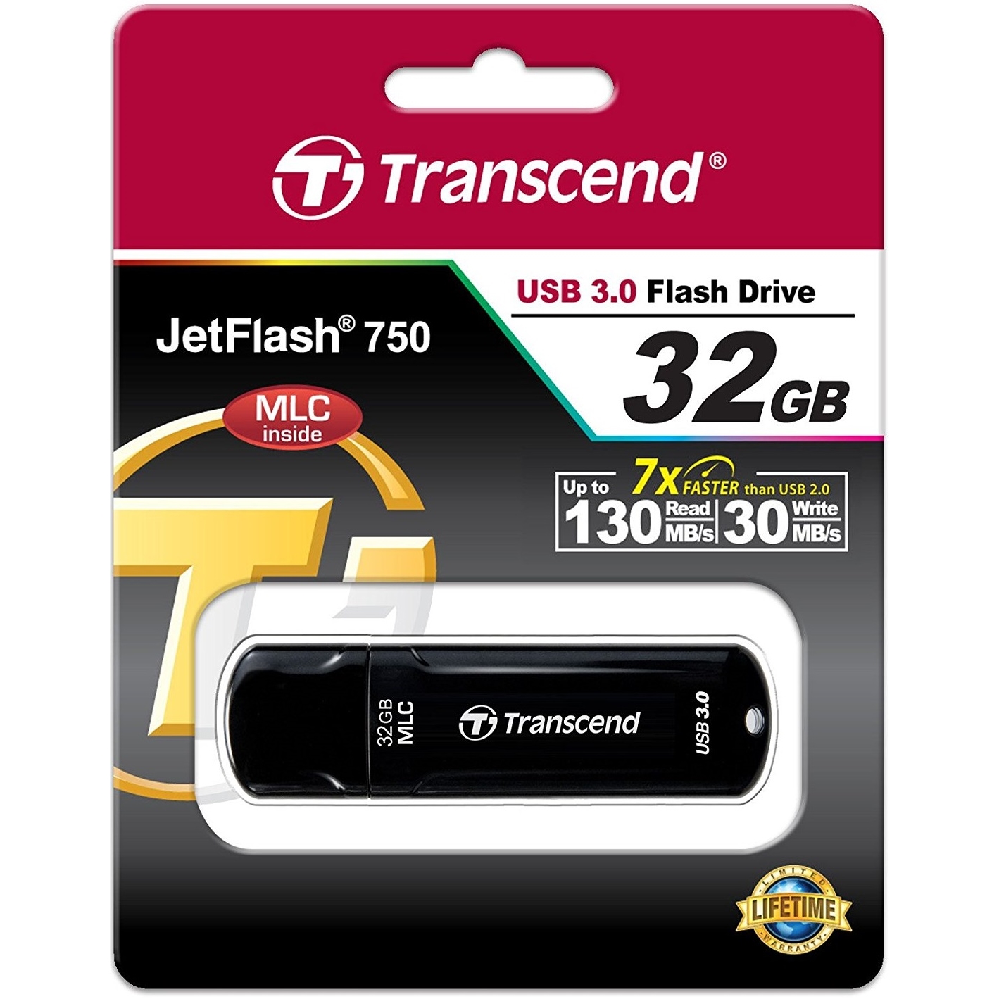 Original Transcend JetFlash 750 32GB USB 3.0 Flash Drive (TS32GJF750K)