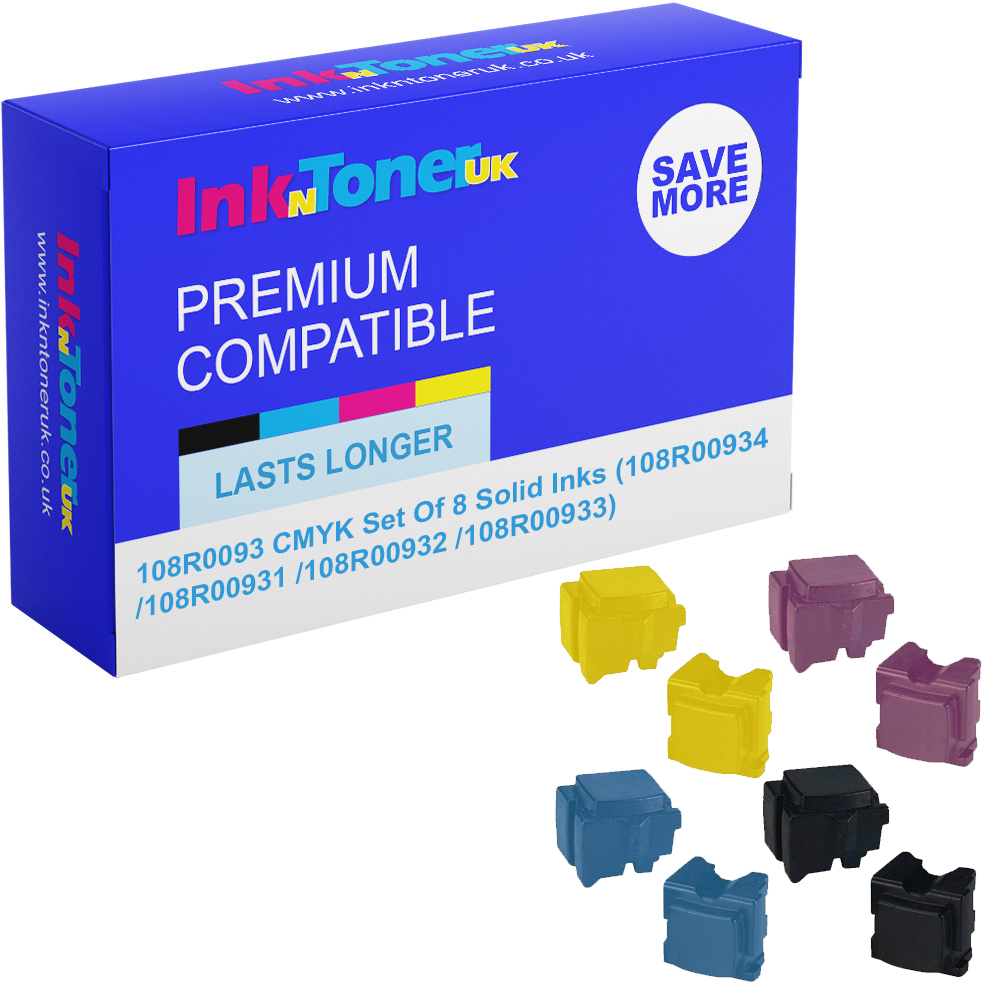 Premium Compatible Xerox 108R0093 CMYK Multipack Set Of 8 Solid Inks (108R00934 /108R00931 /108R00932 /108R00933)