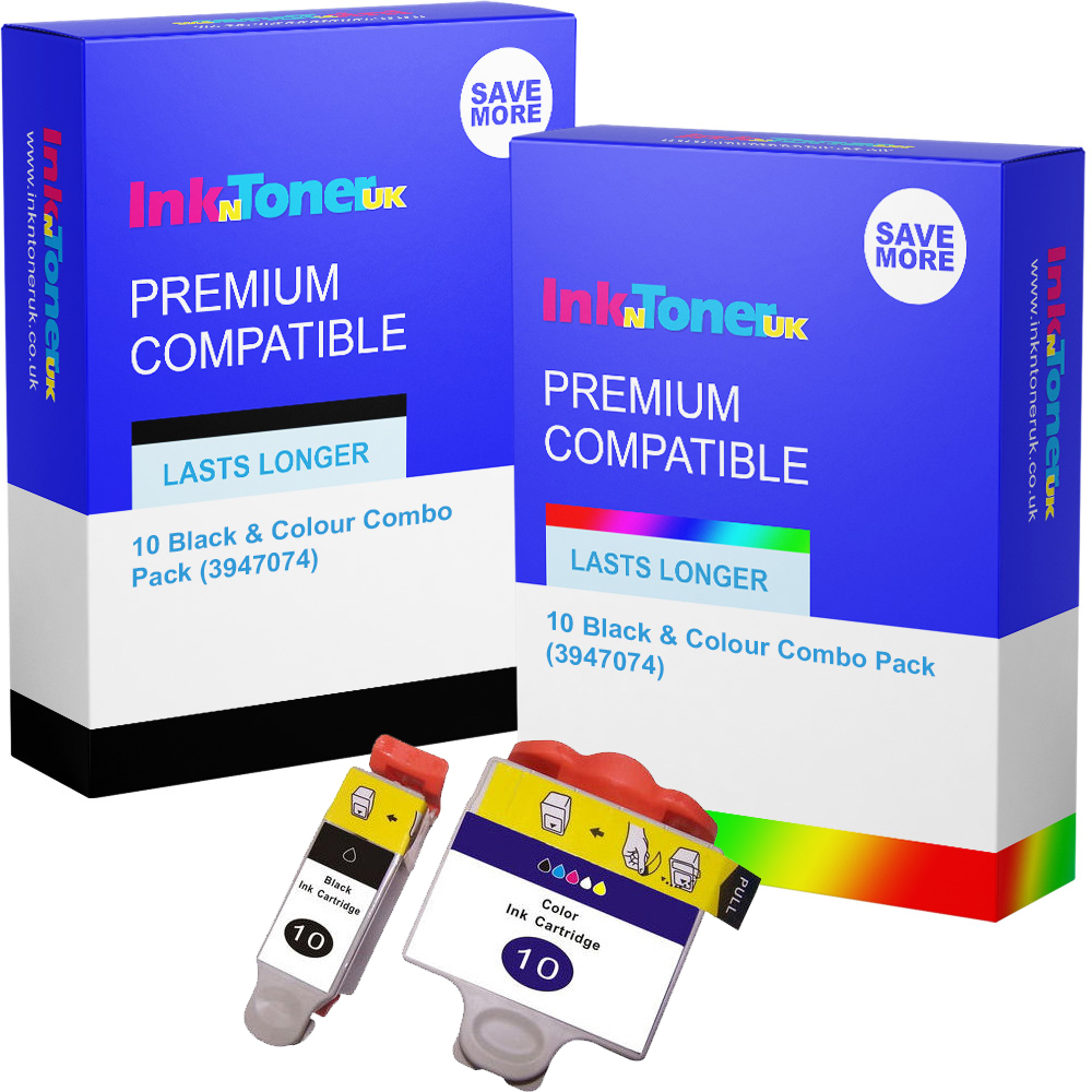 Premium Compatible Kodak 10 Black & Colour Combo Pack Ink Cartridges (3947074)