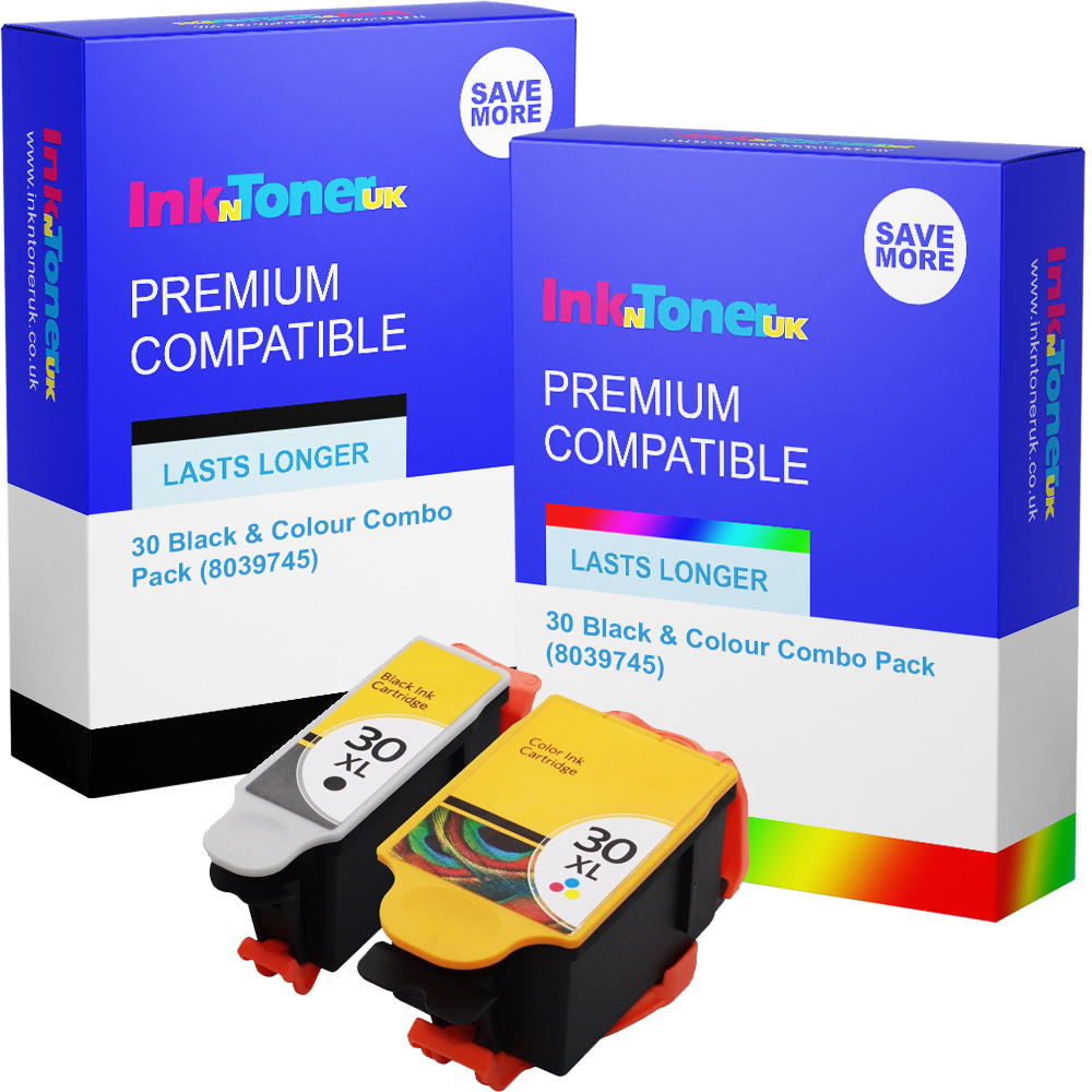 Premium Compatible Kodak 30 Black & Colour Combo Pack Ink Cartridges (8039745)