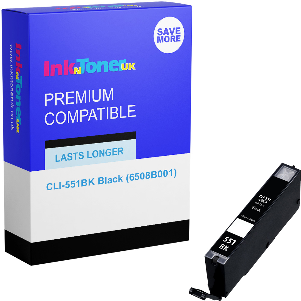 Premium Compatible Canon CLI-551BK Black Ink Cartridge (6508B001)