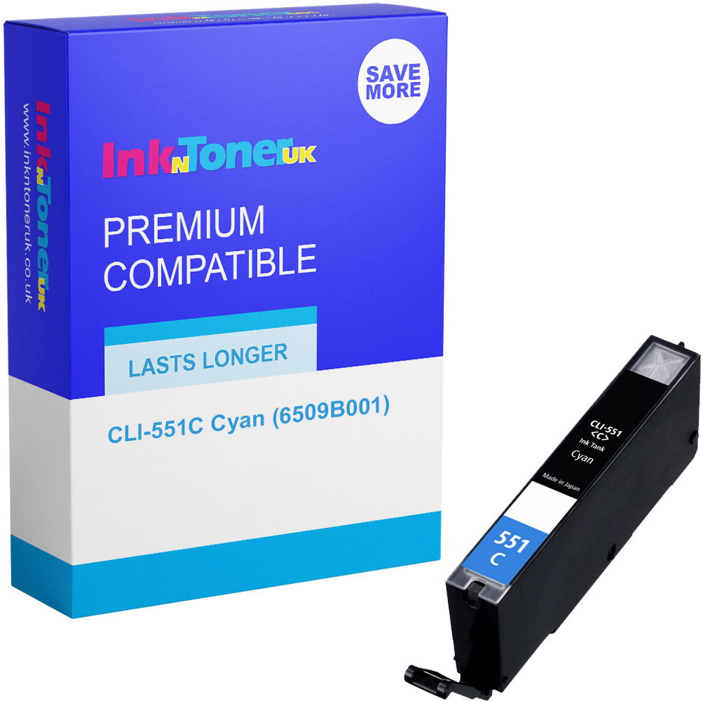 Premium Compatible Canon CLI-551C Cyan Ink Cartridge (6509B001)