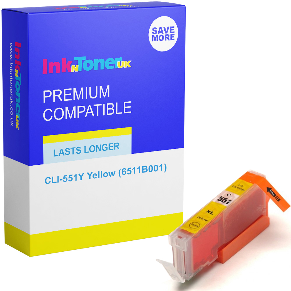 Premium Compatible Canon CLI-551Y Yellow Ink Cartridge (6511B001)