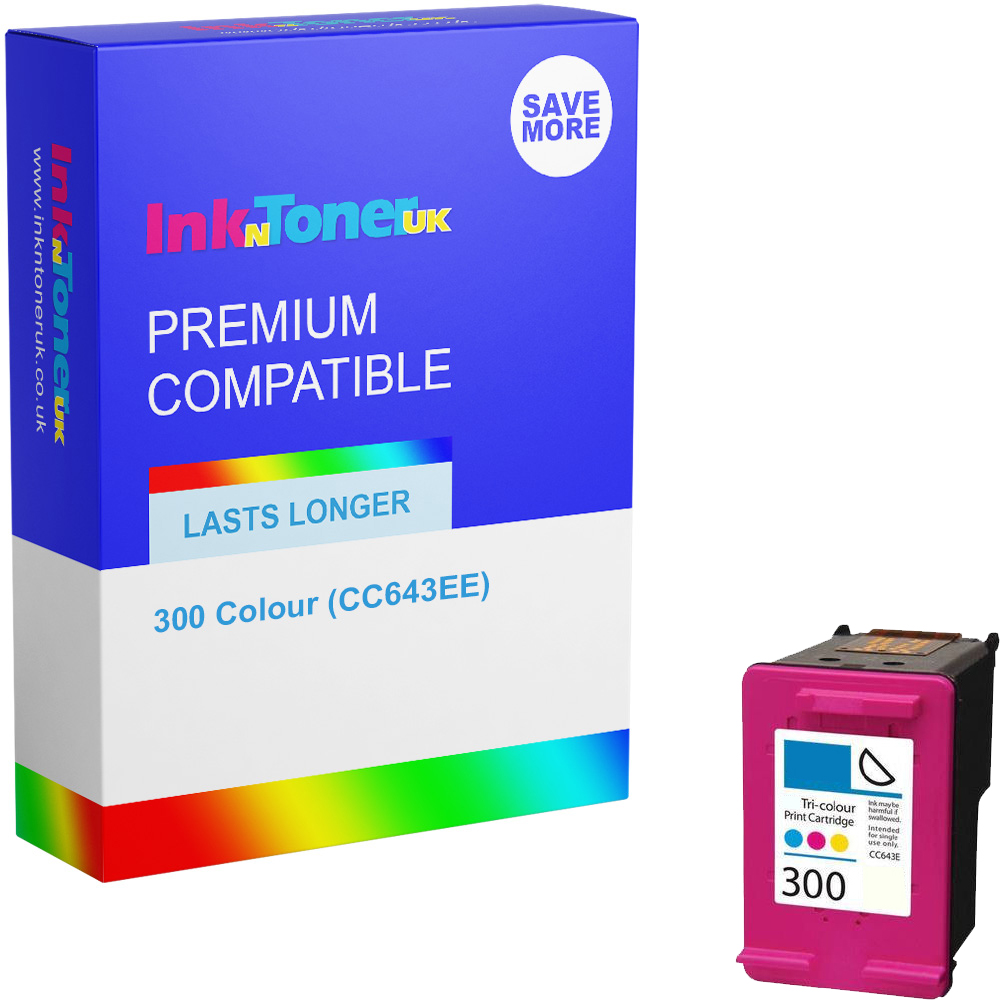 Premium Remanufactured HP 300 Colour Ink Cartridge (CC643EE)