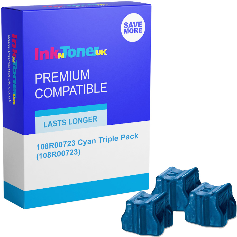 Premium Compatible Xerox 108R00723 Cyan Triple Pack Solid Ink (108R00723)