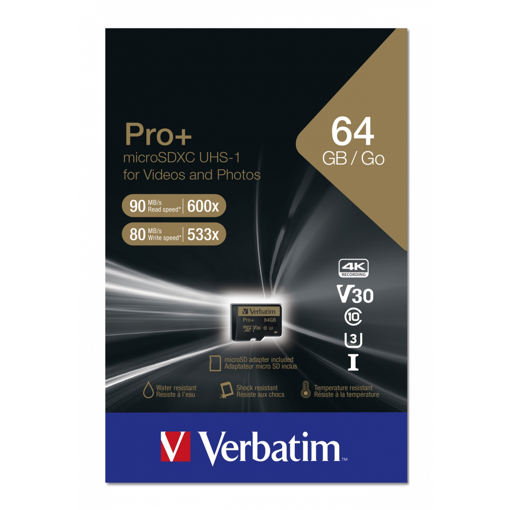 Original Verbatim Micro Sdhc 64Gb Micro Sdhc 64Gb Pro+ Class 10U (44034)