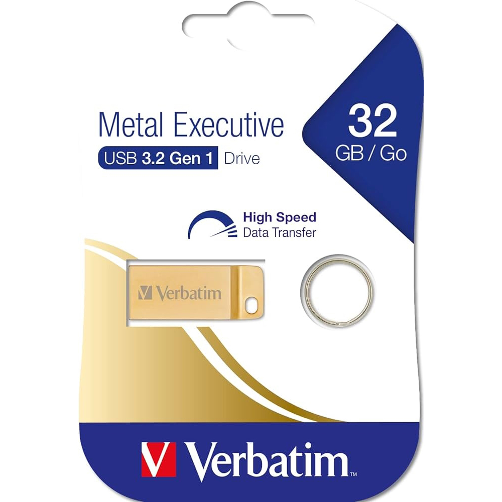 Original Verbatim Usb Drive 3.0 Metal Executive 32Gb Gold (99105)