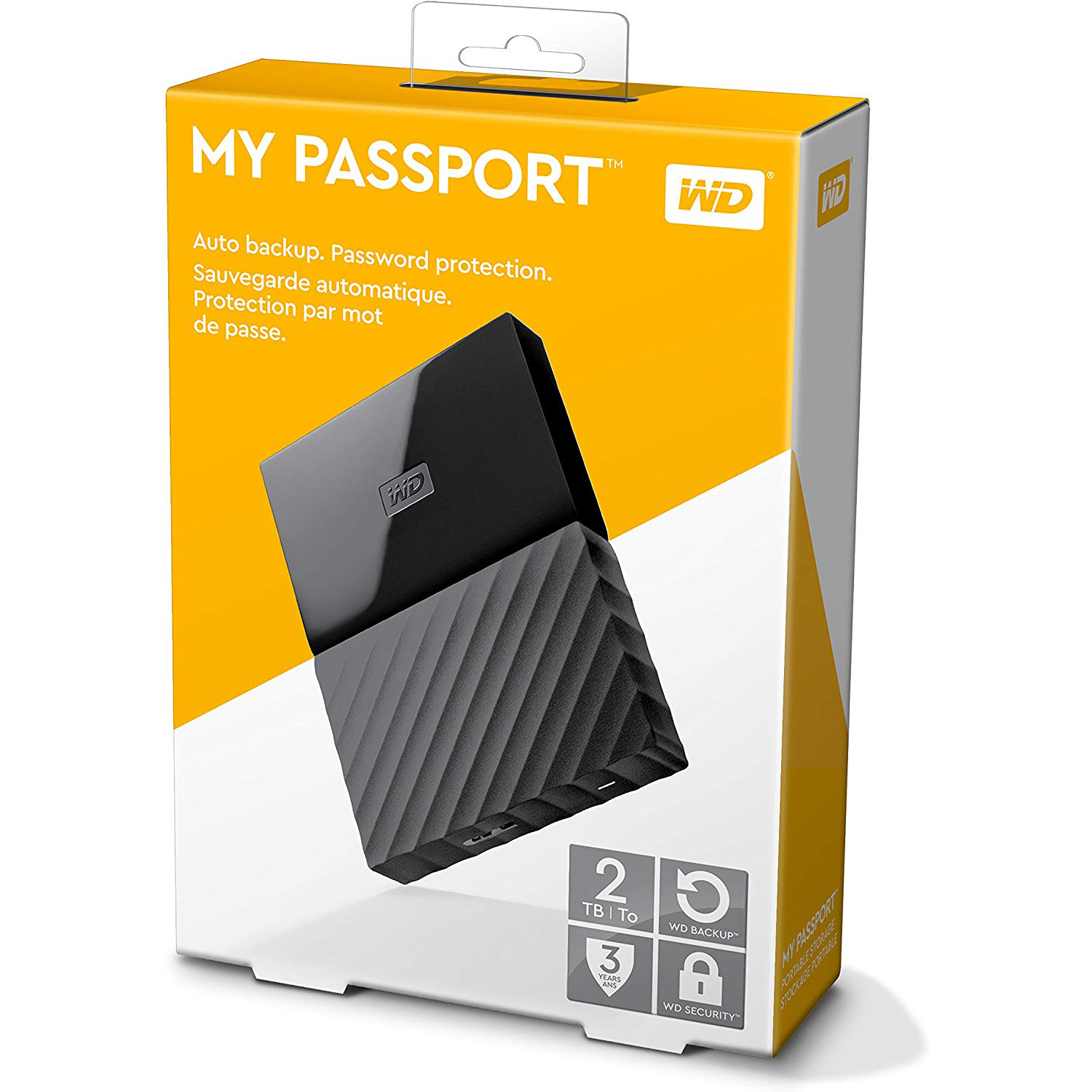 Original Western Digital My Passport 2TB Black USB 3.0 External Hard Drive (WDBS4B0020BBK-WESN)