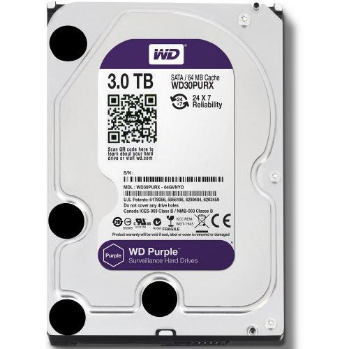 Original WD HDD Int 3TB Purple Sata 3.5 Inch HDD (WD30PURZ)