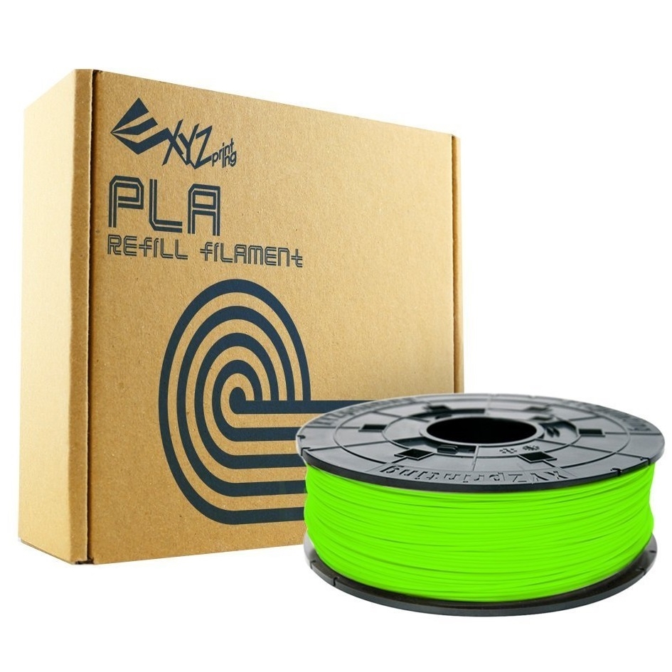 Original XYZprinting Neon Green 1.75mm PLA Refill 3D Filament Cartridge (RFPLBXEU0AH)
