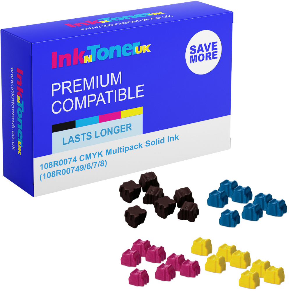 Premium Compatible Xerox 108R0074 CMYK Multipack Solid Ink (108R00749/6/7/8)