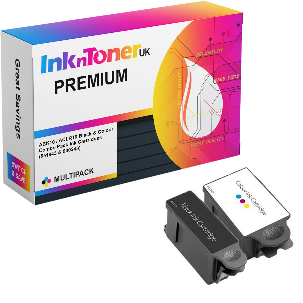 Premium Compatible Advent ABK10 / ACLR10 Black & Colour Combo Pack Ink Cartridges (851943 & 900248)