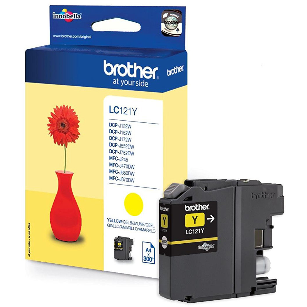 Original Brother LC121 Yellow Ink Cartridge (LC121Y)