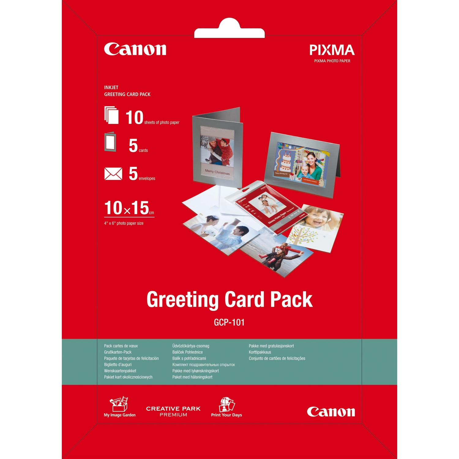 Original Canon 170gsm A6 Greeting Card Photo Paper Pack - 10 Sheets (0775B077)