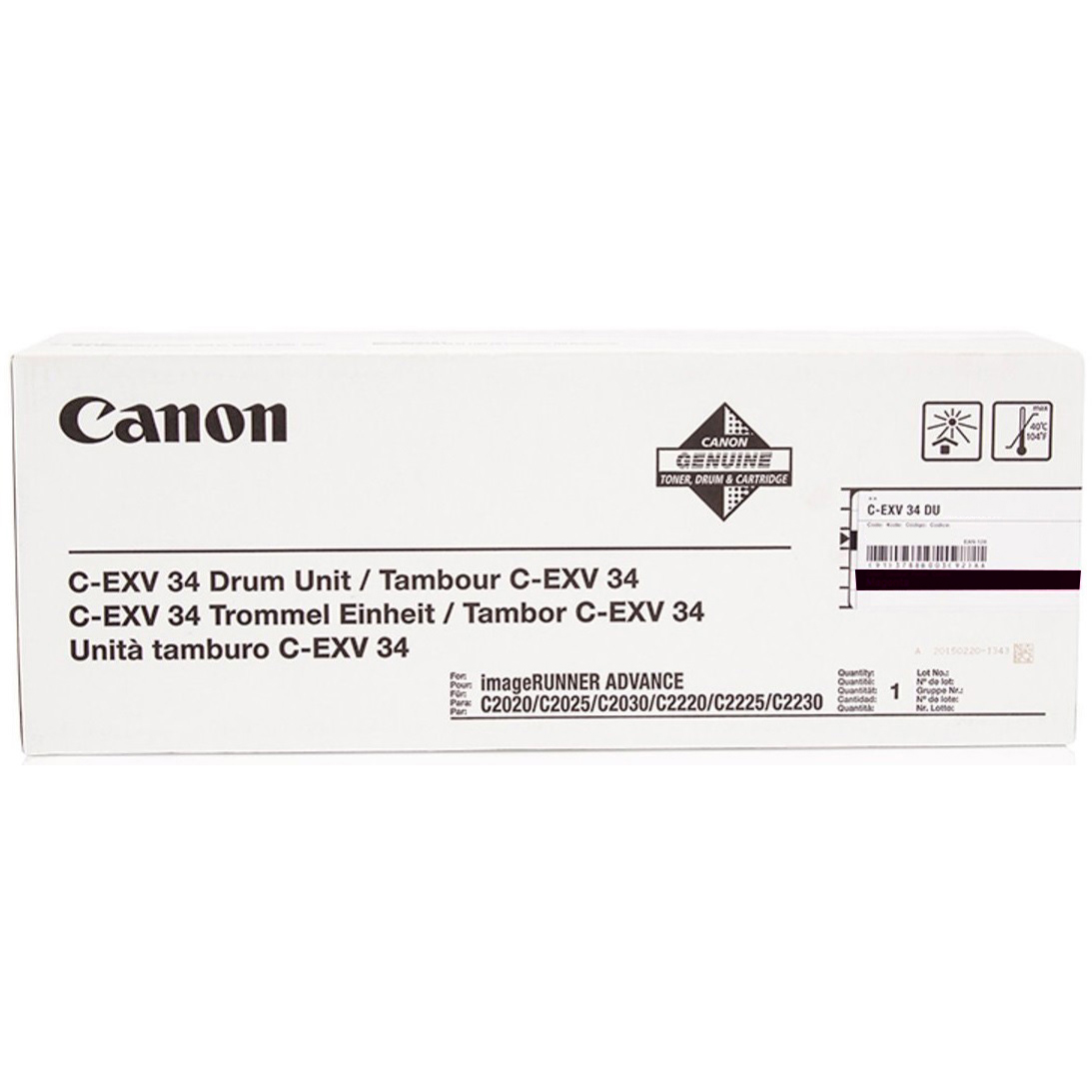 Original Canon C-EXV34 Black Drum Unit (3786B003)