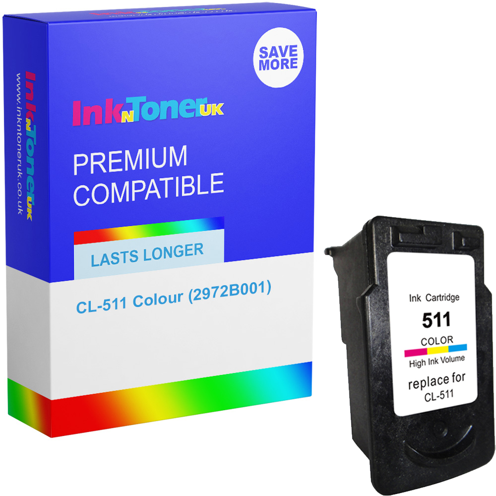 Premium Remanufactured Canon CL-511 Colour Ink Cartridge (2972B001)