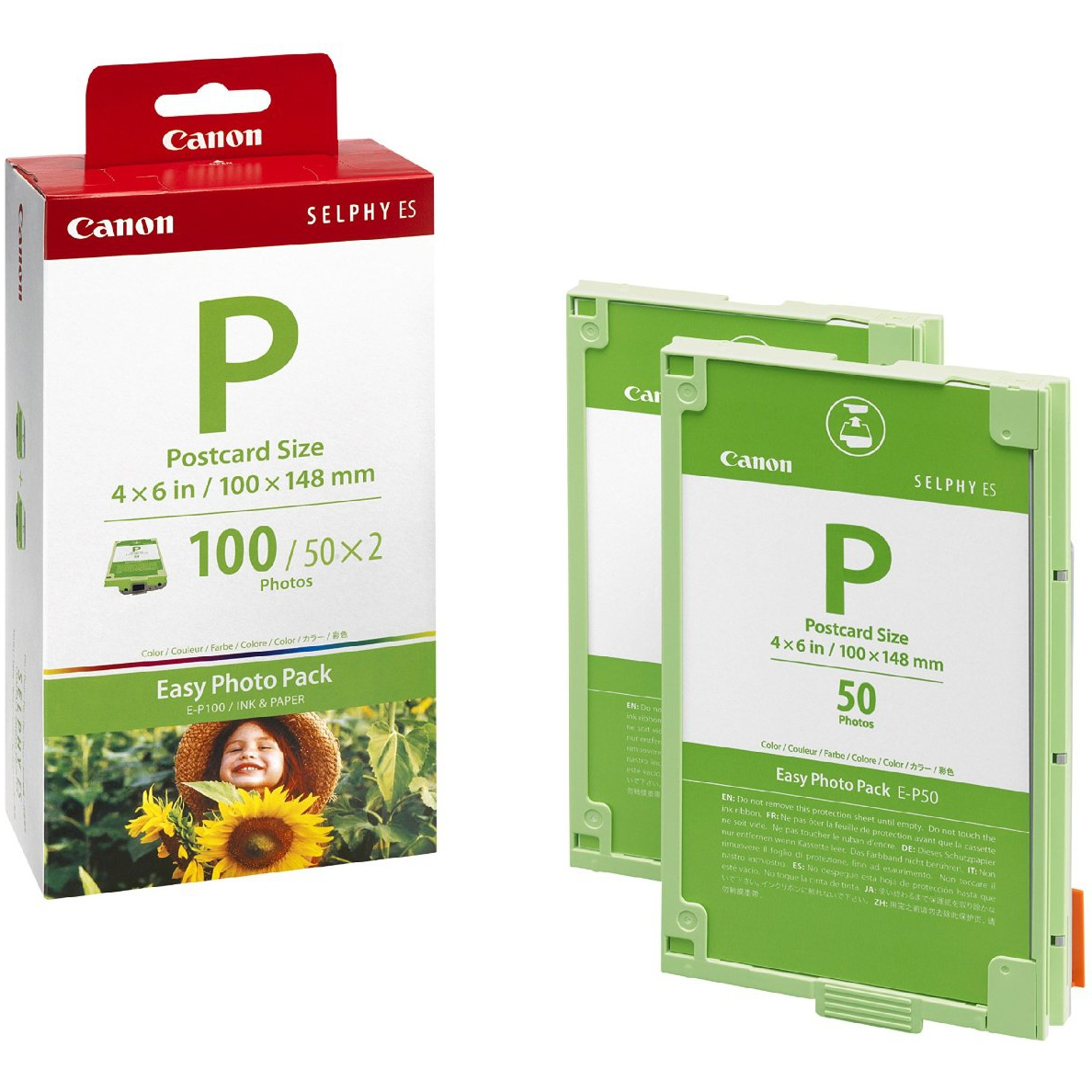 Original Canon E-P100 Photo Colour Ink Cartridge + Photo Paper (1335B001AA)