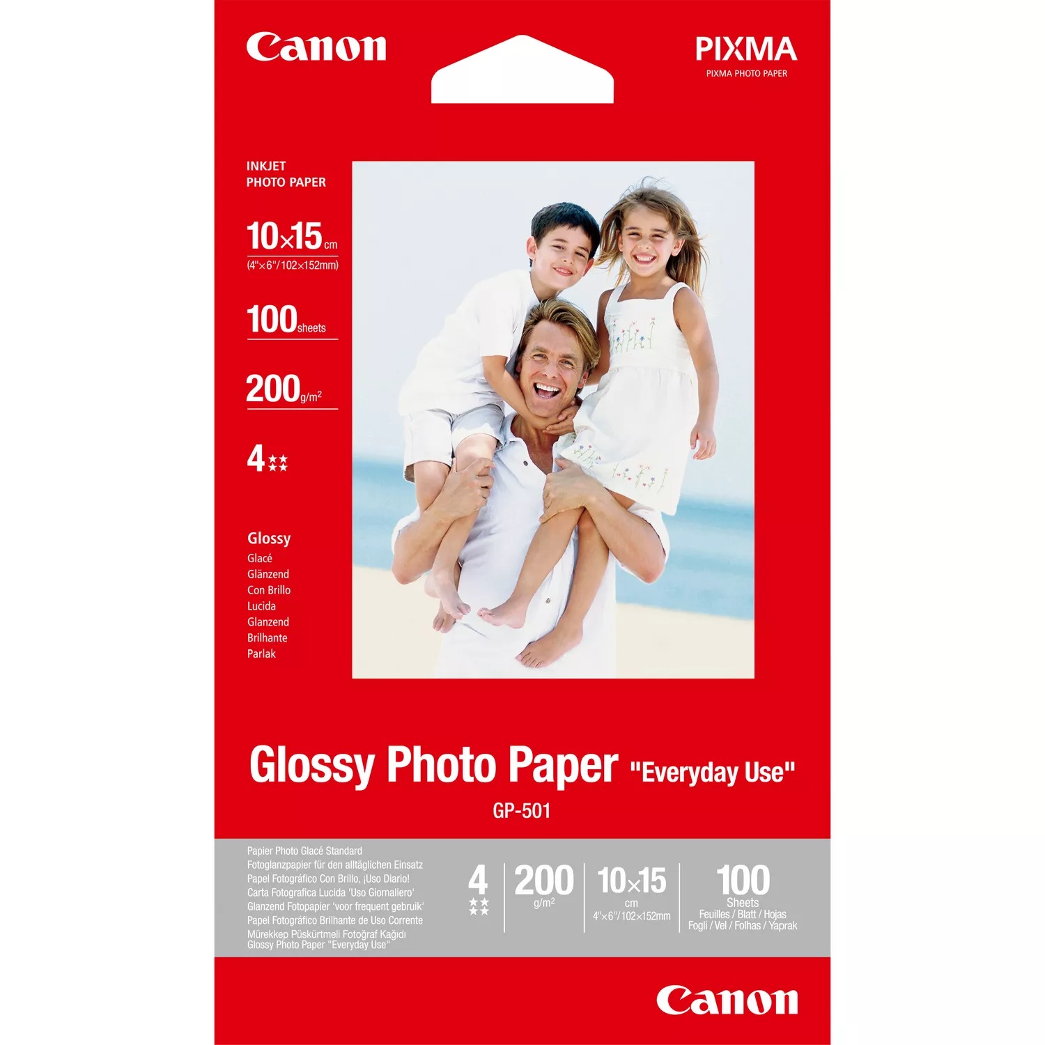 Original Canon GP-501 200gsm A6 Glossy Photo Paper - 100 Sheets (0775B003)