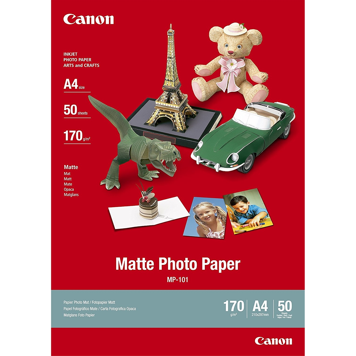 Original Canon MP-101 170gsm A4 Matte Photo Paper - 50 Sheets (7981A005)