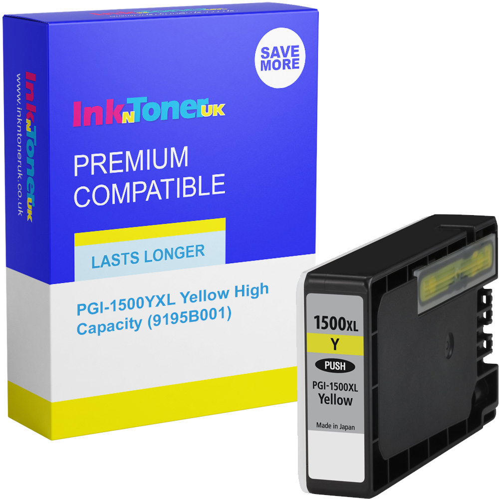 Premium Compatible Canon PGI-1500YXL Yellow High Capacity Ink Cartridge (9195B001)