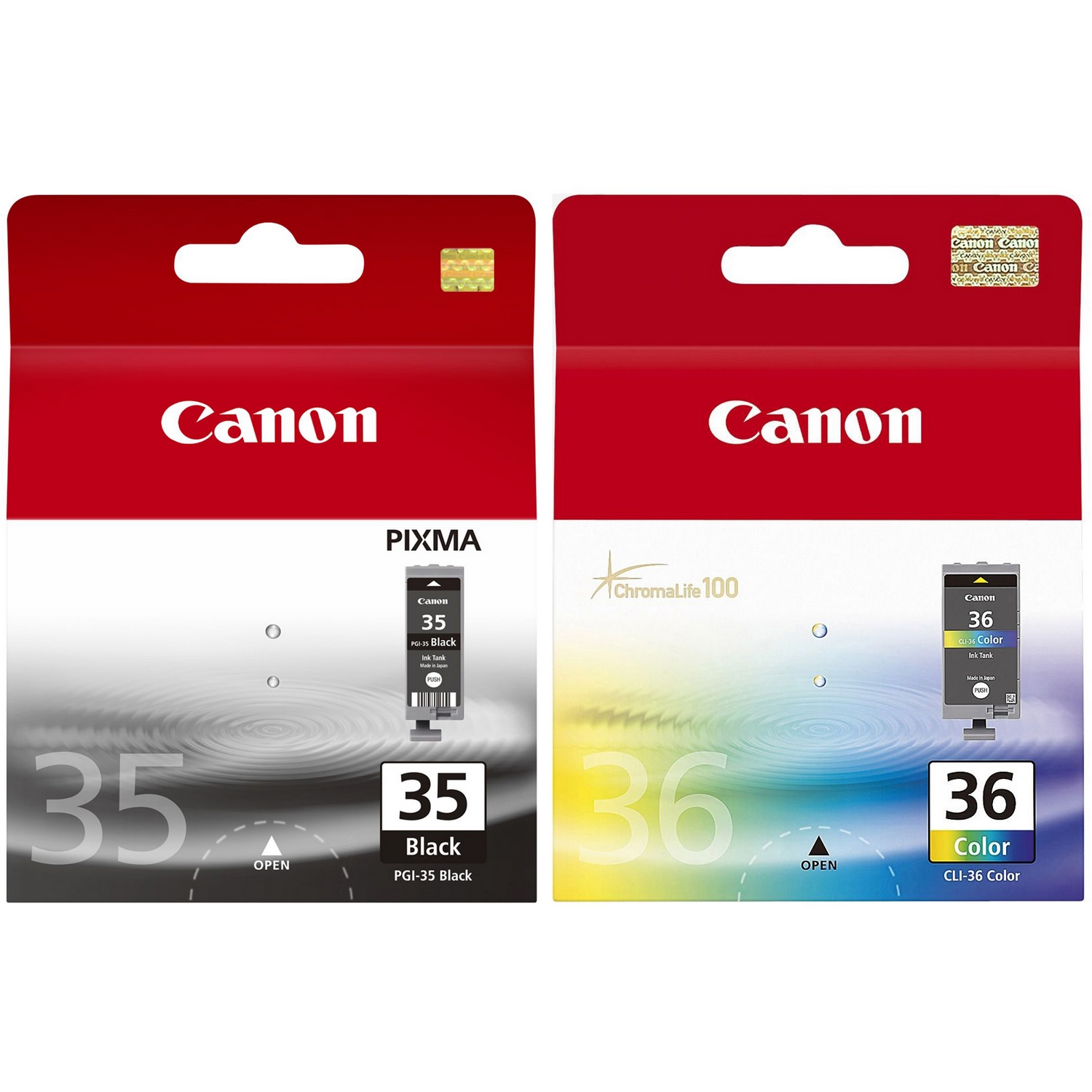 Original Canon PGI-35BK / CLI-36 Black & Colour Combo Pack Ink Cartridges (1509B001 & 1511B001)