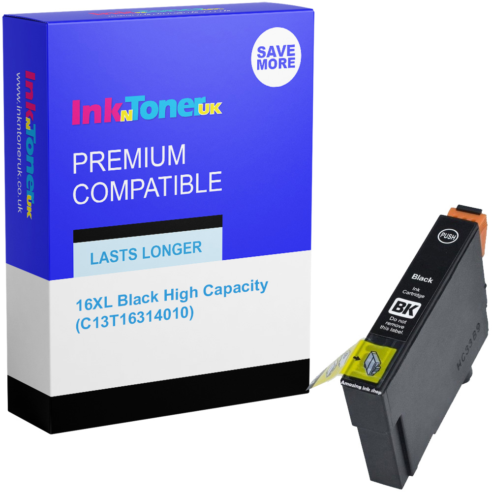 Premium Compatible Epson 16XL Black High Capacity Ink Cartridge (C13T16314010) T1631 Pen and Crossword