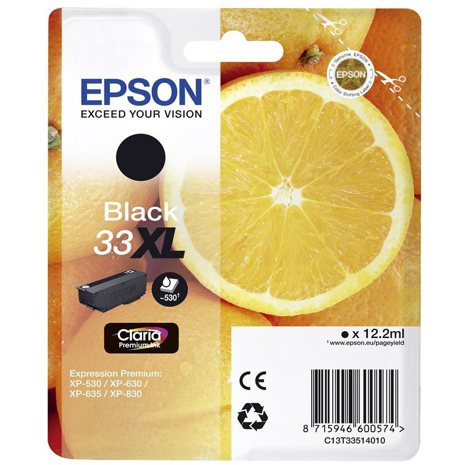 Original Epson 33XL Black High Capacity Ink Cartridge (C13T33514010) T3351 Oranges