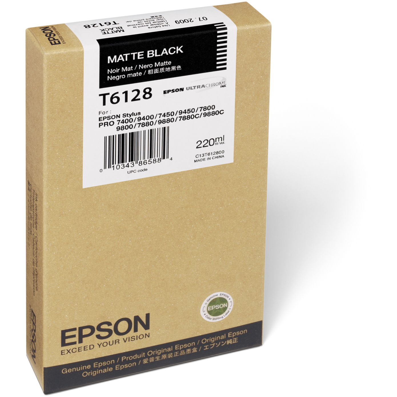 Original Epson T6128 Matte Black High Capacity Ink Cartridge (C13T612800)