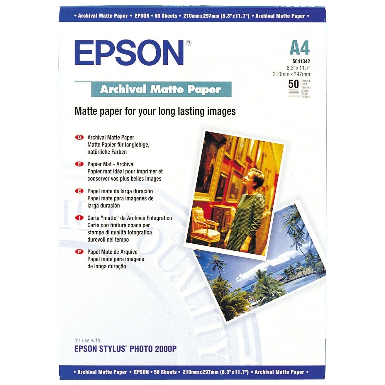Original Epson S041342 189gsm A4 Photo Paper - 50 Sheets (C13S041342)