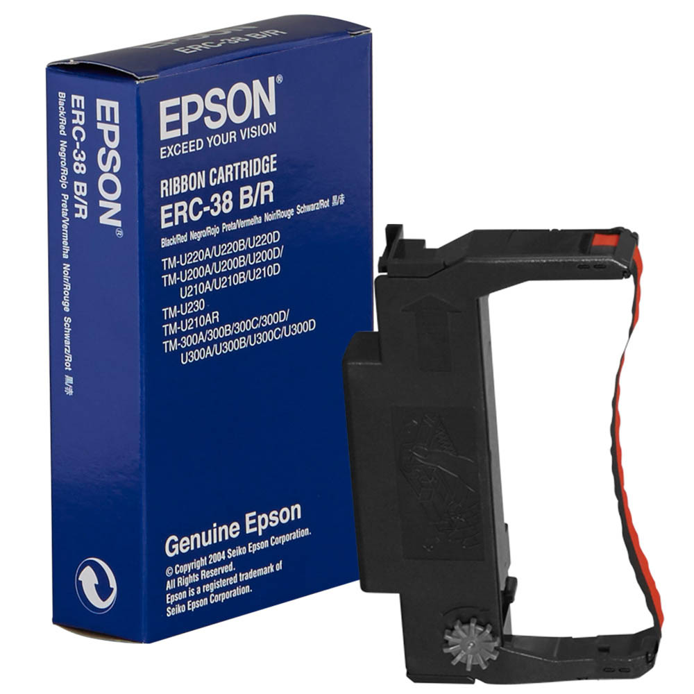 Original Epson ERC-38 Black & Red Fabric Ribbon (C43S015376)
